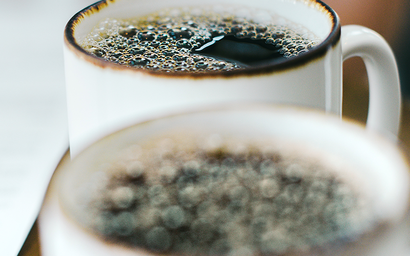 close-ups of coffee mugs