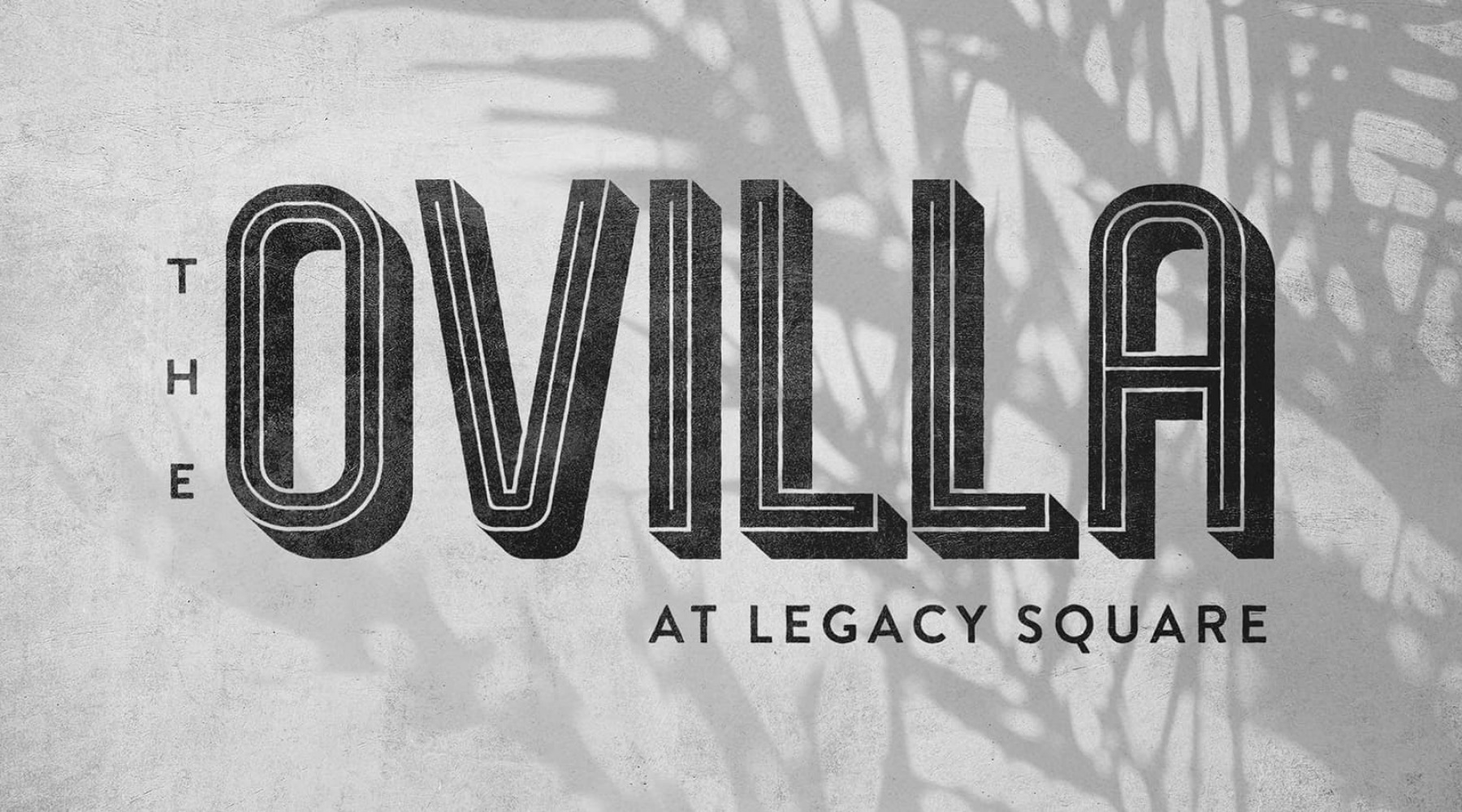 Blend Out graphic showing the logo of the property with tropical landscaping shadows